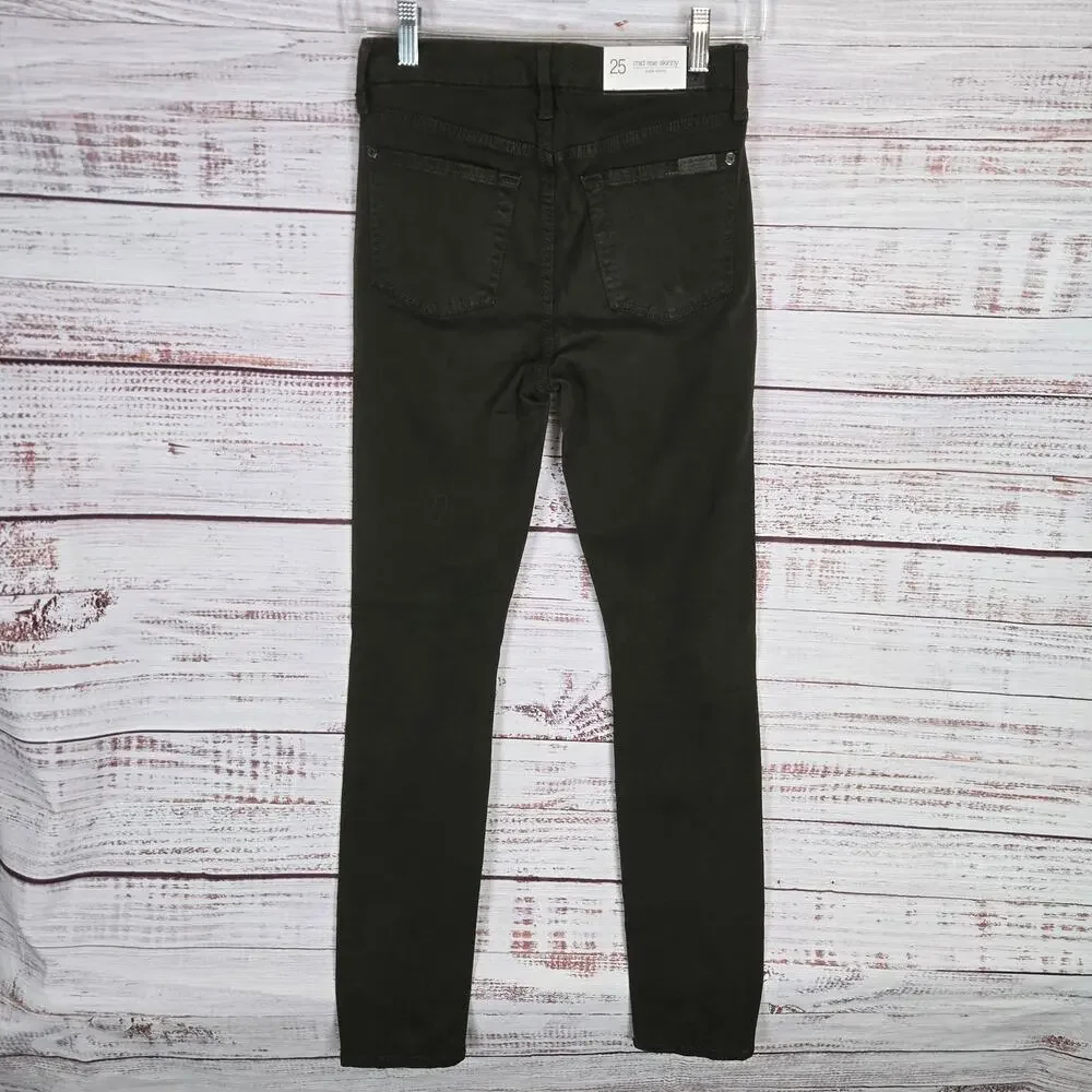 7 for All Mankind Women's Mid Rise Skinny Hunter Jeans Size 25 Minimalist Basic